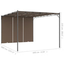 Κιόσκι Κήπου Taupe 4 x 3 x 2,25 μ. με Πλαϊνή Κουρτίνα