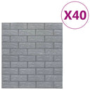 3D Τούβλα Ταπετσαρίας Αυτοκόλλητα Ανθρακί 40 τεμ.