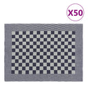Πετσέτες Κουζίνας 50 τεμ. Μπλε / Λευκό 50 x 70 εκ. Βαμβακερές