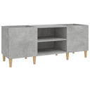 Δισκοθήκη Γκρι Σκυροδέματος 121x38x48 εκ. Επεξεργασμένο Ξύλο