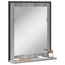 Καθρέφτης Μπάνιου με Ράφι Γκρι Sonoma 50x12x60 εκ. Επεξ. Ξύλο