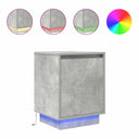 Κομοδίνα με φώτα LED 2 τεμάχια Μπετόν Γκρι 38x34x50 cm