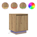 Κομοδίνα με φώτα LED 2 τεμάχια Artisan Oak 38x34x50 cm